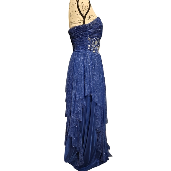 Roberta Bridal Blue Sparkling Embellished Strapless Gown - Picture 5 of 10